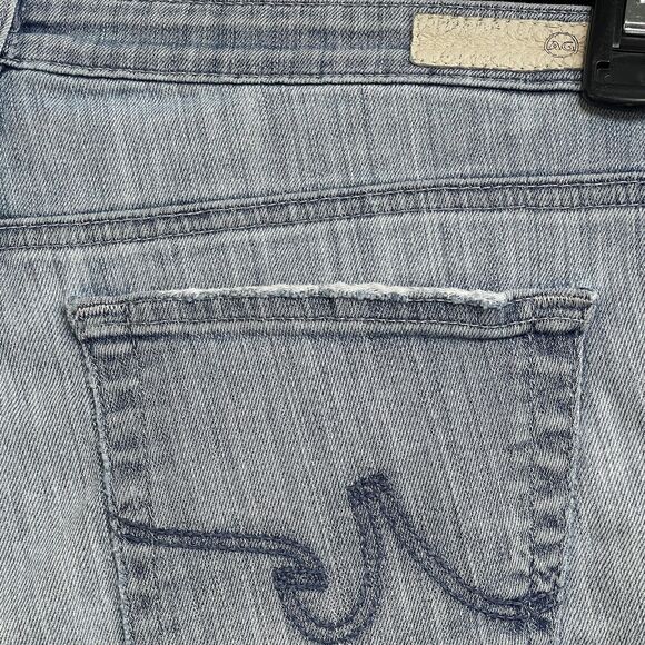 AG SZ 29 Stevie Ankle Jeans Slim Straight Distressed Rips Mid-Rise Pockets Blue - Picture 7 of 12